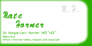 mate horner business card